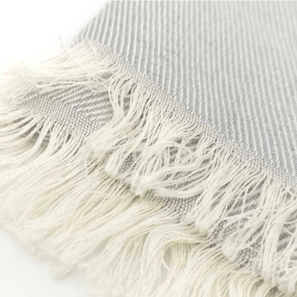 Salvatore Ferragamo Gancini Large Stole Scarf – Gray/Ivory - Picture 6 of 6